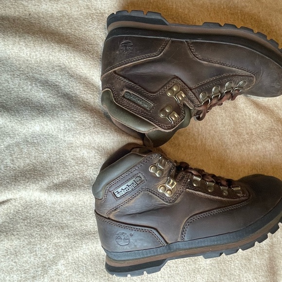 Timberland Women's Euro Hiker 95310 Brown Leather Ankle Hiking Boots Size 9M - Picture 2 of 10